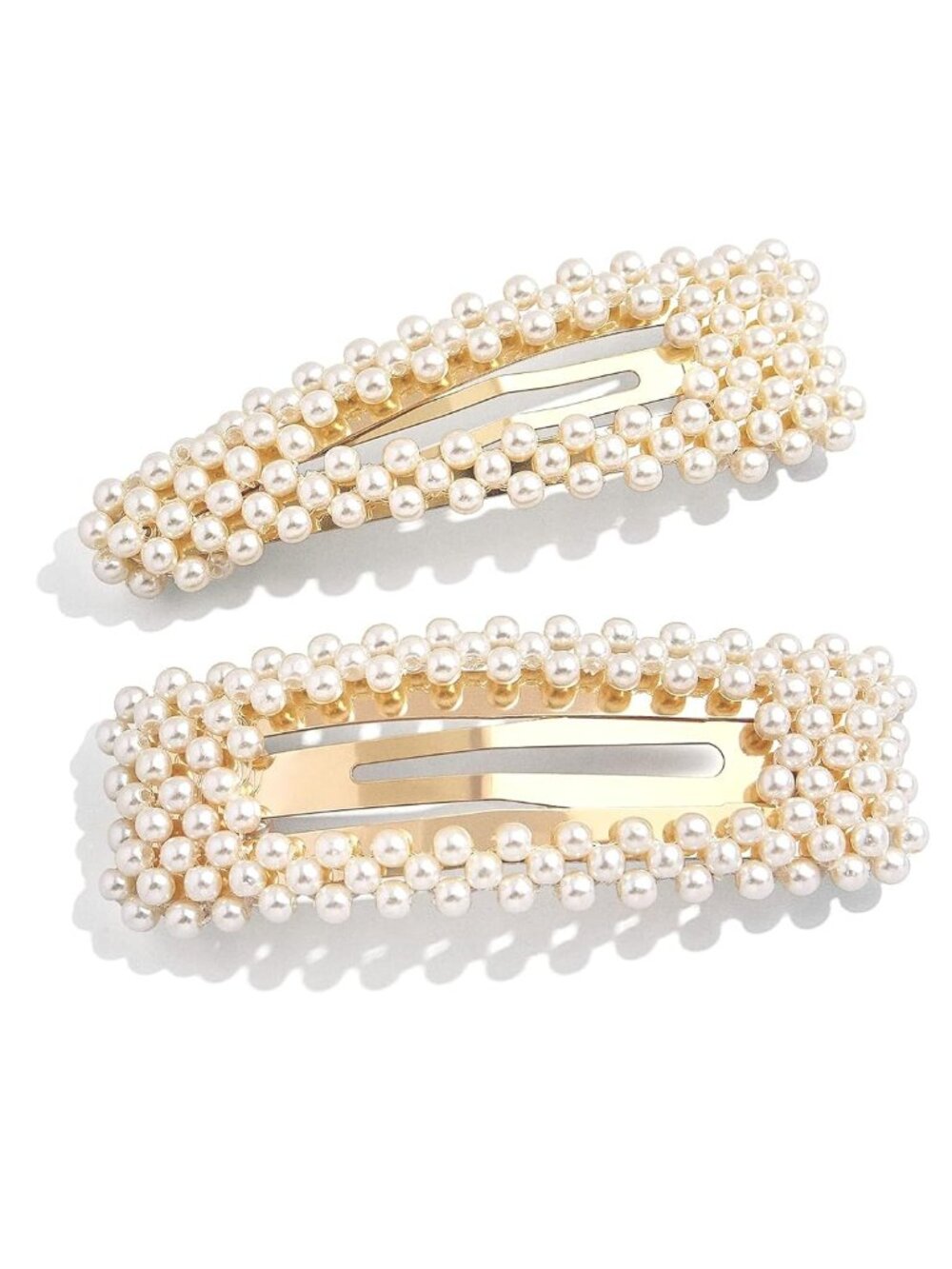 Pearl Hair Clips 2Pcs Gold Snap Hairpins Barrettes for Women Girls